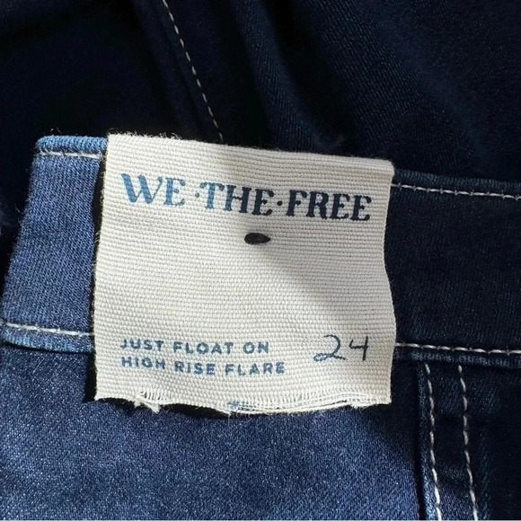 NWT Free People Just Float On Flare Jeans Denim High Rise We The Free Midnight - Picture 7 of 16